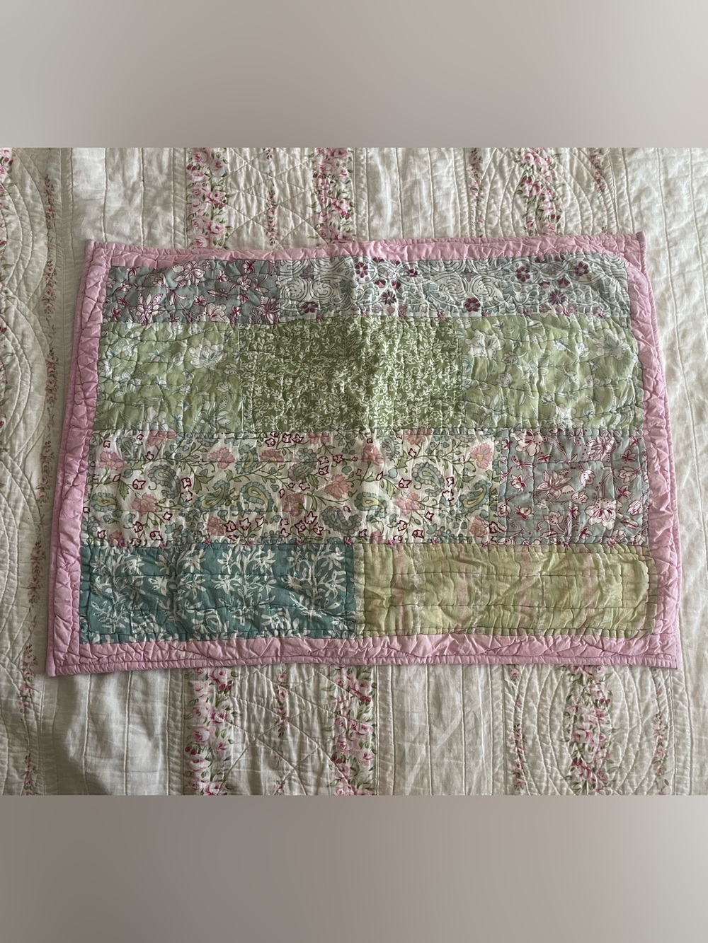 Pottery Barn Kids Floral Patchwork Quilt pillowcase sham